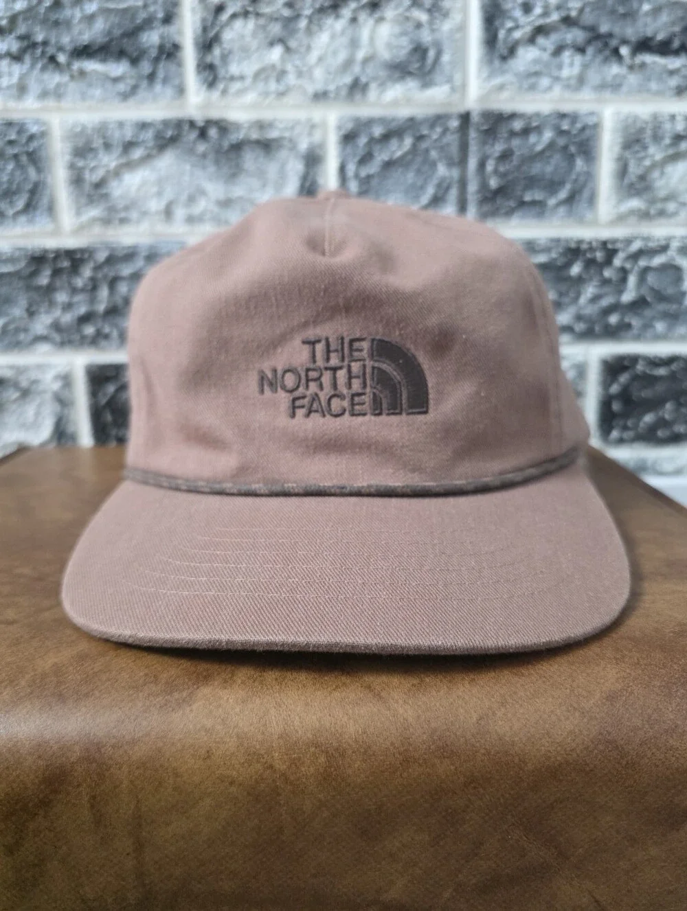 The North Face Men's Mauve Brown Baseball Cap with Embroidered Logo